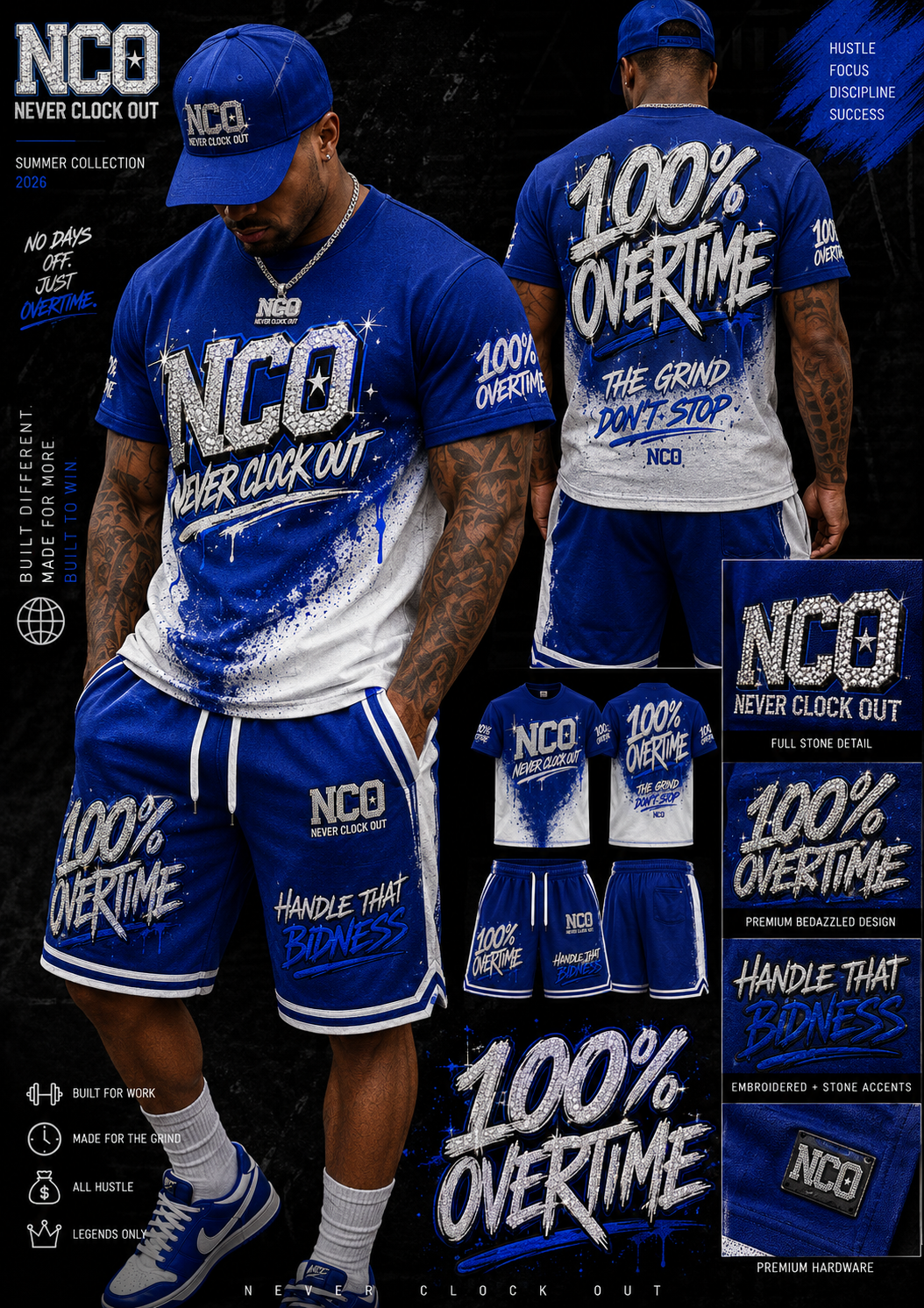NCO 100% Overtime Tee & Shorts Set (Galaxy Edition)