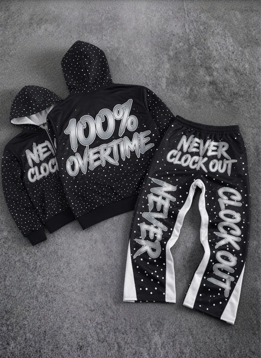 NCO 100% Overtime Rhinestone Tracksuit Set (Preorder)
